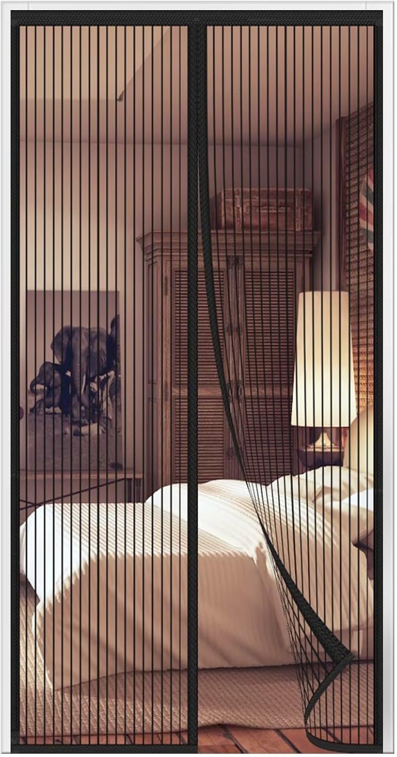 Macplast Moskitonetztür, 80 X 210 Cm, Automatischer Schließmechanismus, Magnetisch, Polyester, Für Terrasse Und Balkon