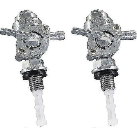 Robinet d'essence M10 x 1,25 pour générateur 4 temps, lot de 2, argenté