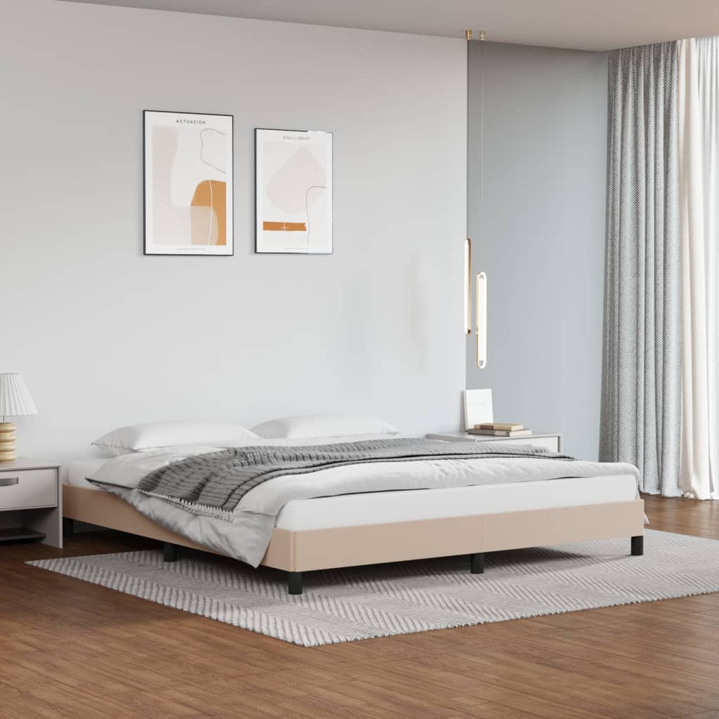 Cadre De Lit Sans Matelas Cappuccino 180x200 Cm Similicuir Vidaxl