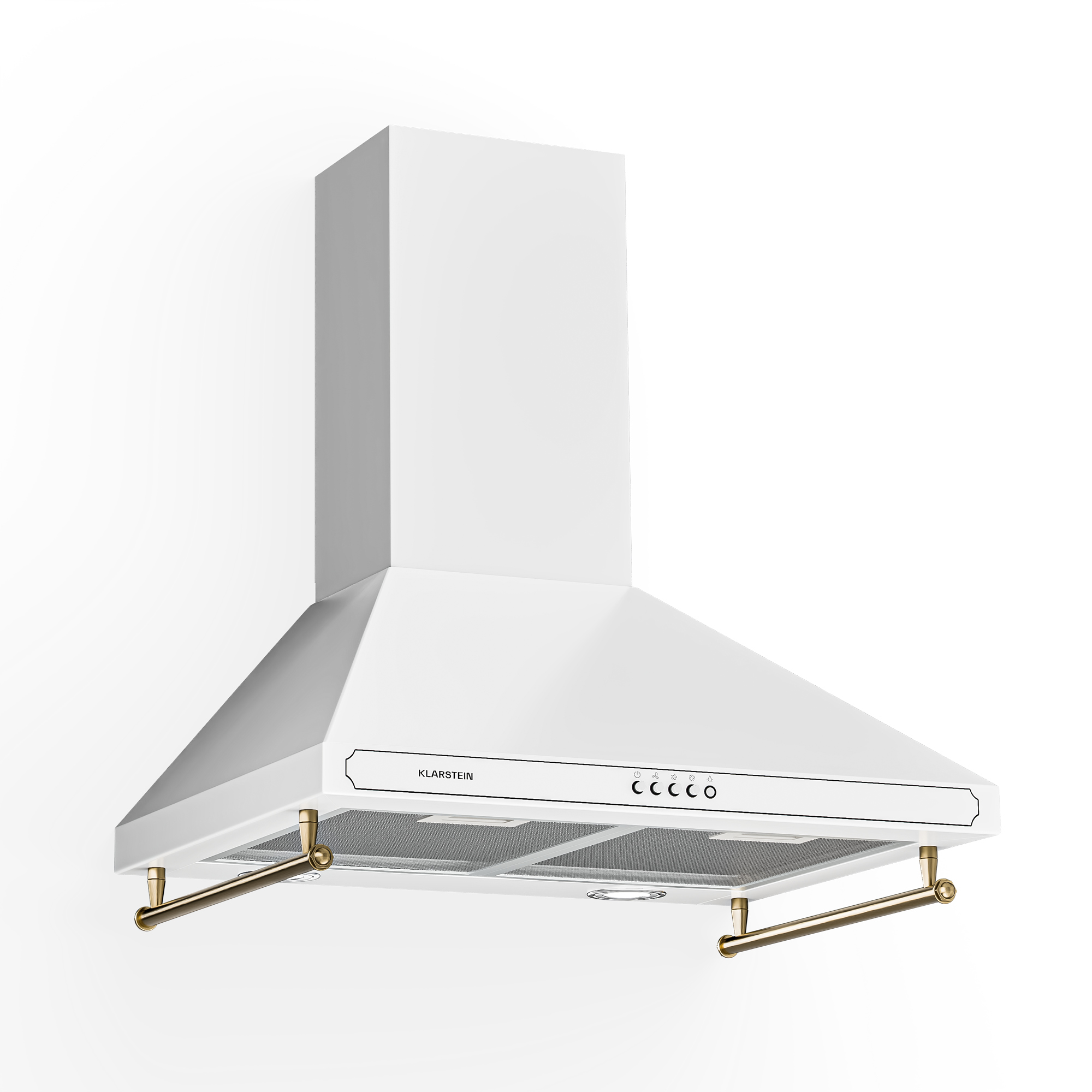 Klarstein 60cm Angled Extractor Fan For Kitchens, Exhaust Extractor Fan Hood W/ Dishwasher Safe Aluminium Grease Filter, Quiet And Powerful 645m³/h