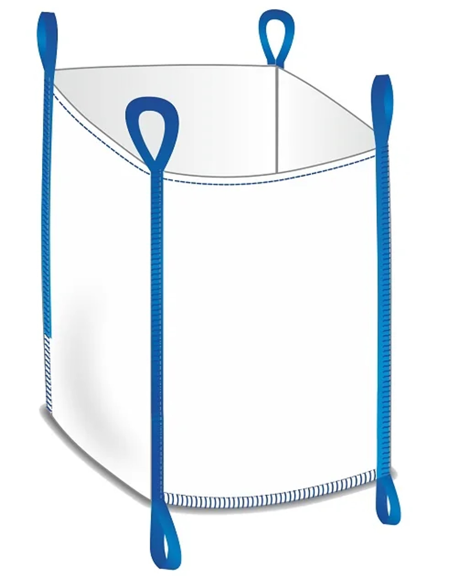 Big bag 90 x 90 x 90 cm en polypropylène, 1000 kg, 4 boucles de levage et 2 sangles au fond, lot de 10