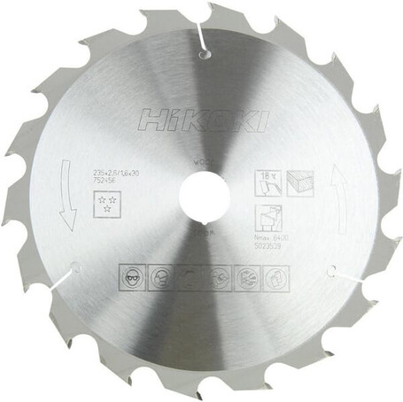 Hikoki Zubehör - Sägeblatt Holz 165x20 Mm, 36 Zähne 752481