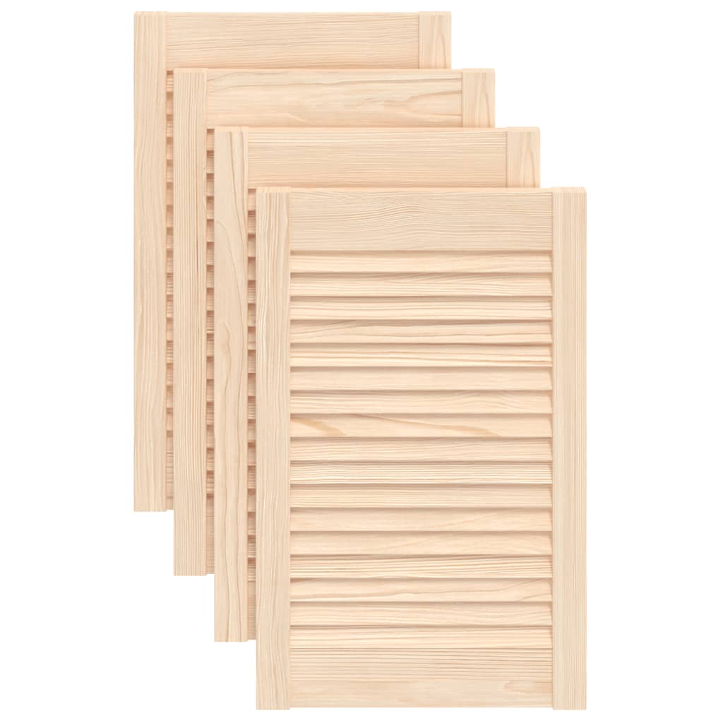 Cabinet Doors Louvred Design 4 Pcs 61.5x39.4 Cm Solid Wood Pine Vidaxl
