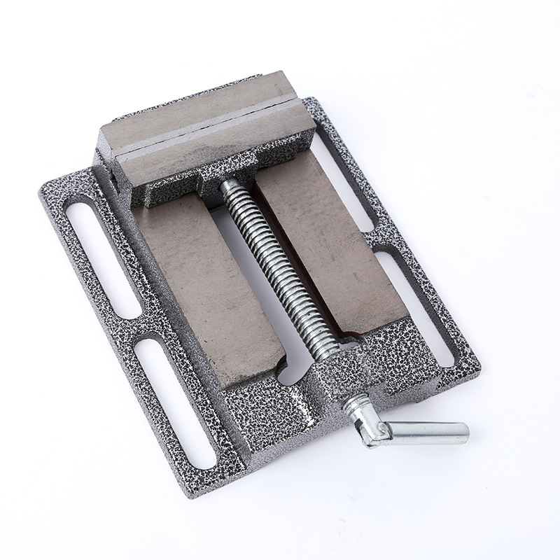 Étau de perceuse 4 pouces à grande ouverture, serrage ferme, acier, gris