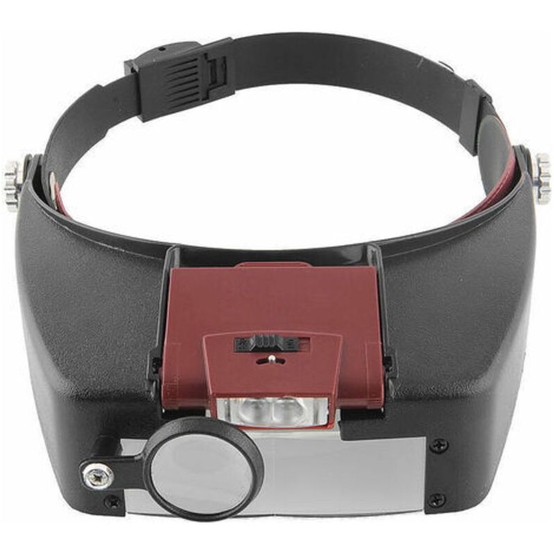 Loupe frontale à LED, grossissement 1,5x à 10x, serre-tête réglable, rouge