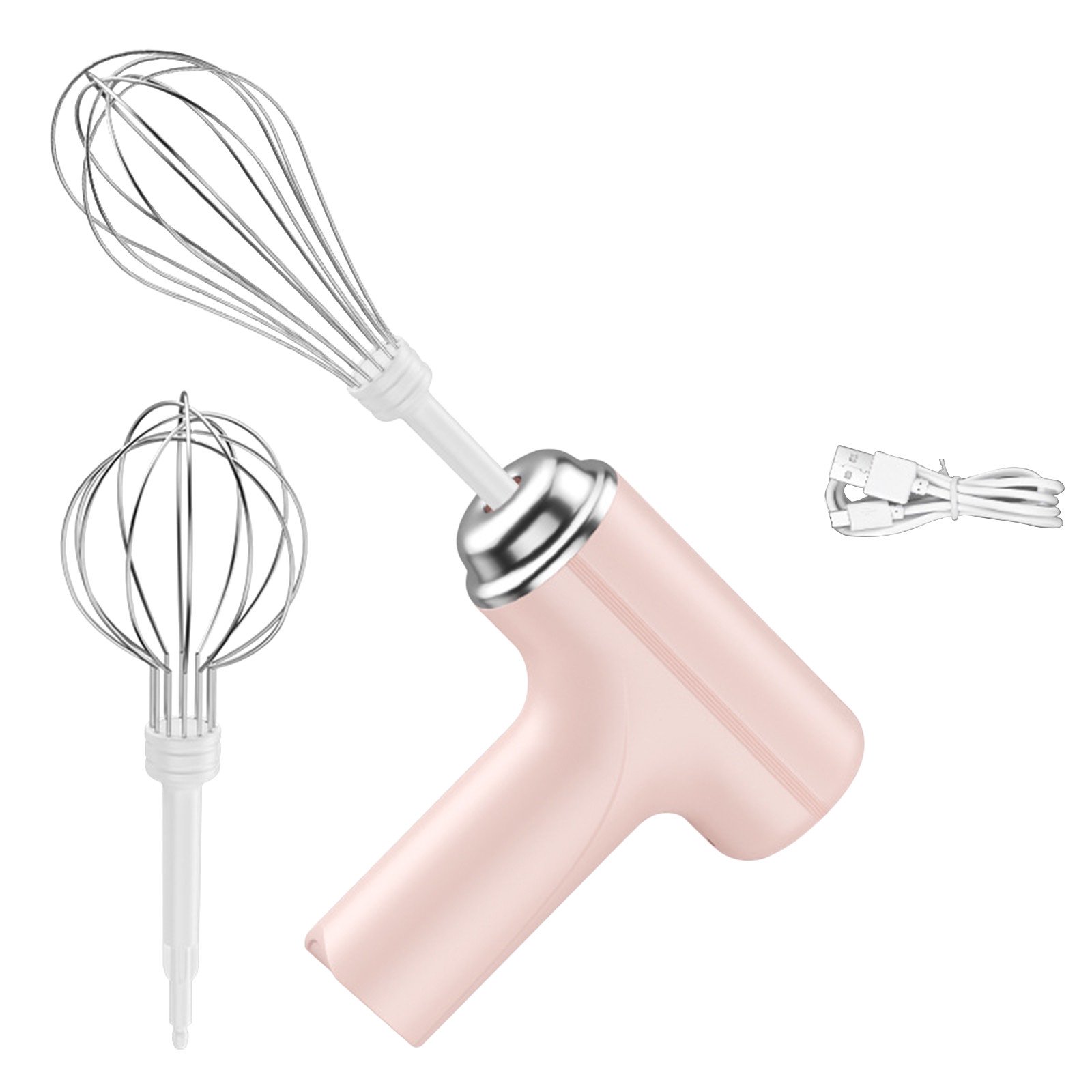 Frullatore Elettrico A Mano Con Tre Velocità, Dotato Di Due Fruste In Acciaio Inox Rimovibili, Frusta Da Cucina Per Dolci, Torte, Creme, Impasti - Rosa (185w)