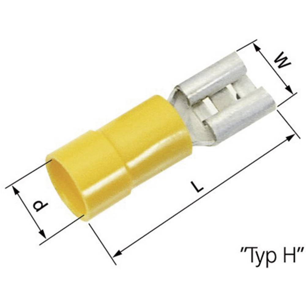 LAPP 63101120 receptacle 9.5mm width 1.2mm thickness Yellow 50 pcs
