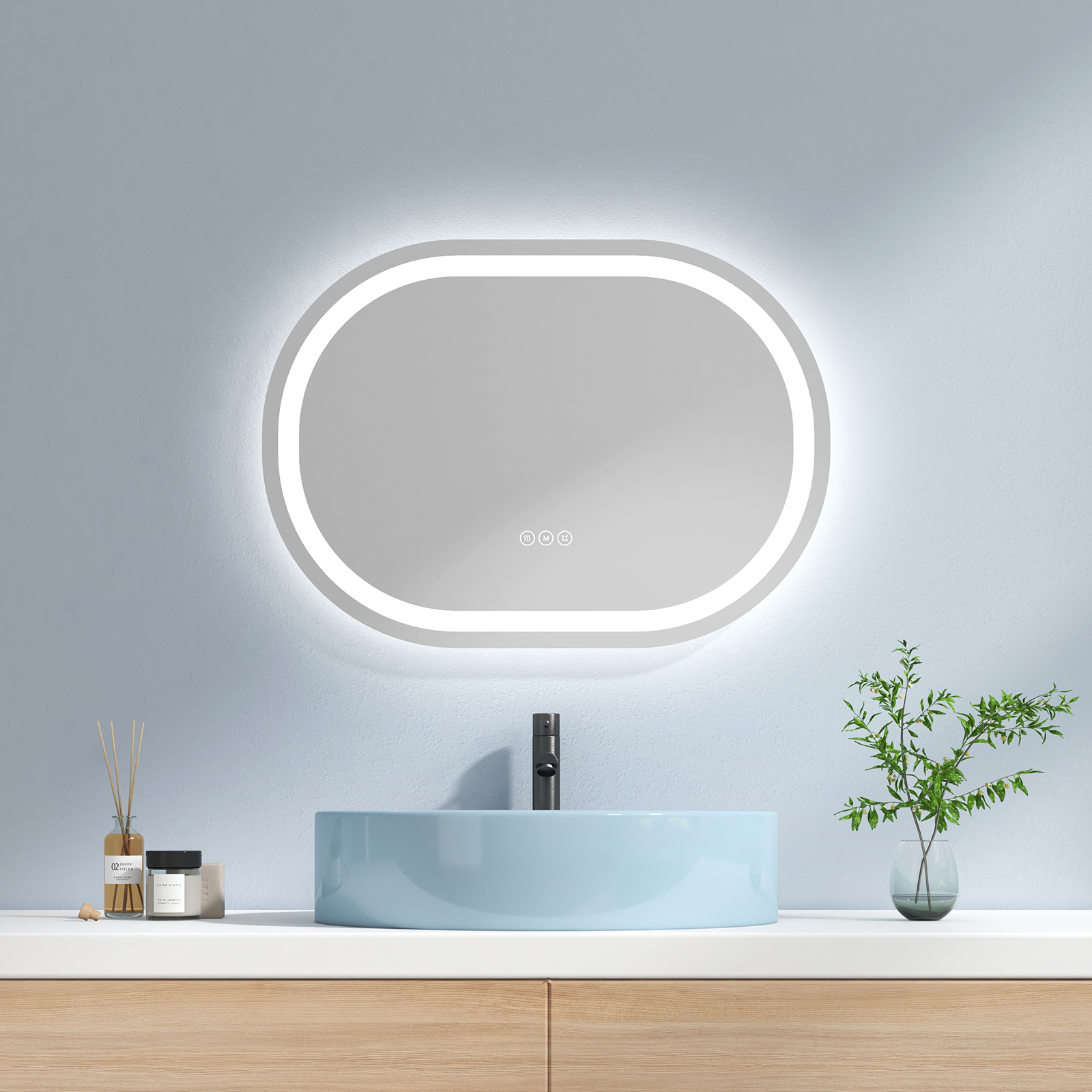 Miroir Lumineux Salle De Bain Ovale 70x50cm