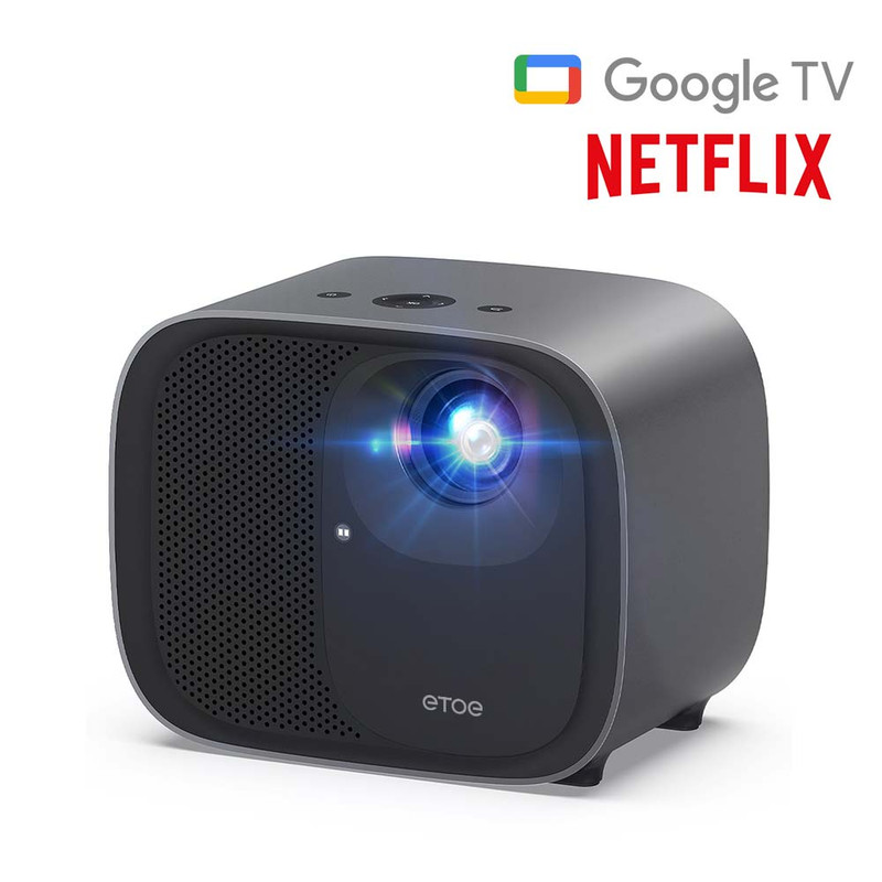 Proiettore Led Android Etoe E3 Pro: Risoluzione Nativa 1080p, Google Tv Integrata, 600 Pixel Ansi, Messa A Fuoco Automatica, Due Altoparlanti Da 10 W