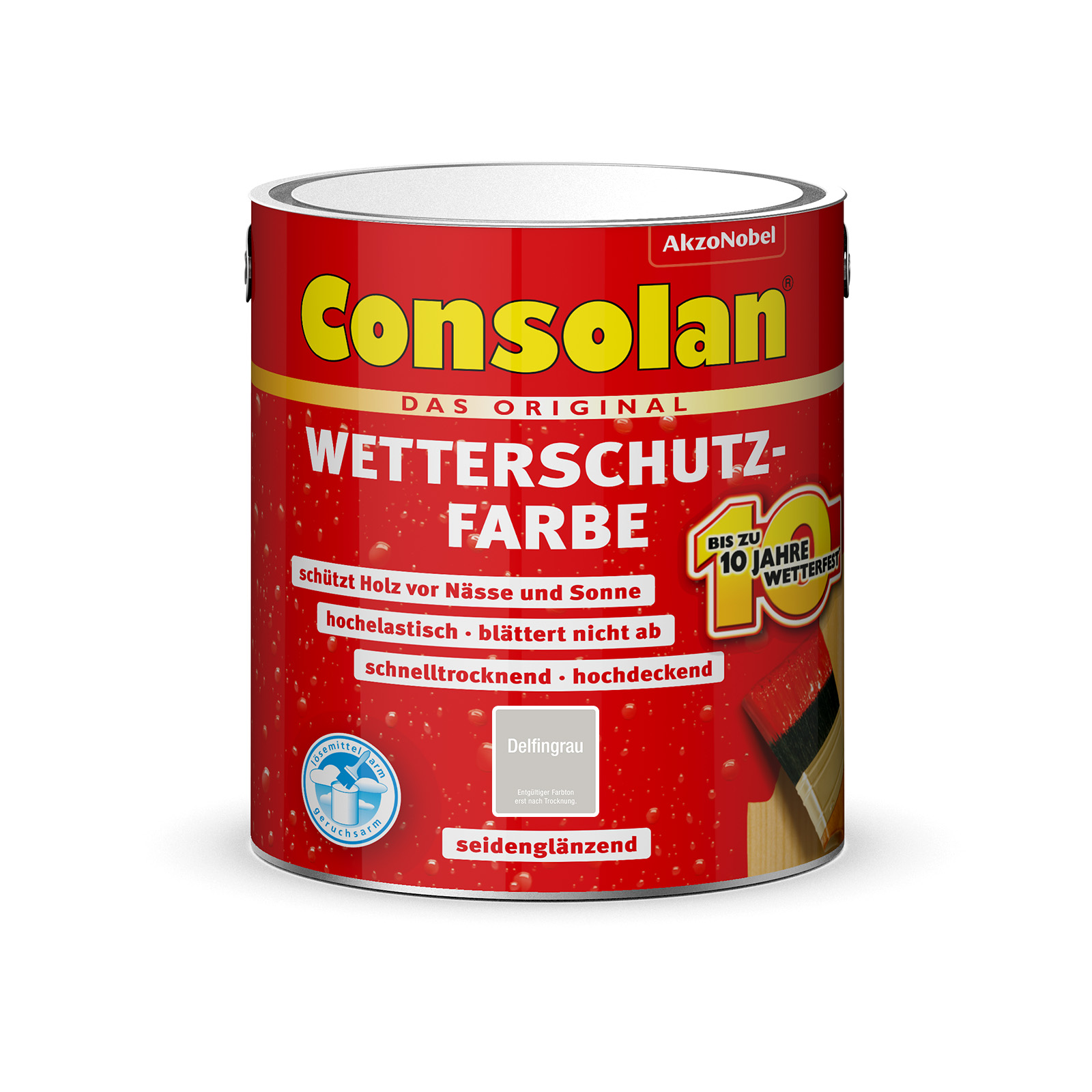 Consolan Wetterschutzfarbe 2,5L Delfingrau - Image 3