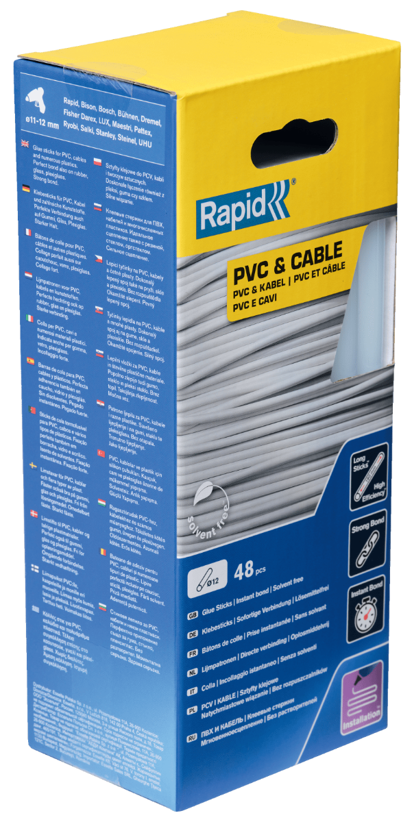 Rapid Weiß Pvc- & Kabel-Klebestifte 190 Mm X 48 Sticks - Box Isaberg - 5001413