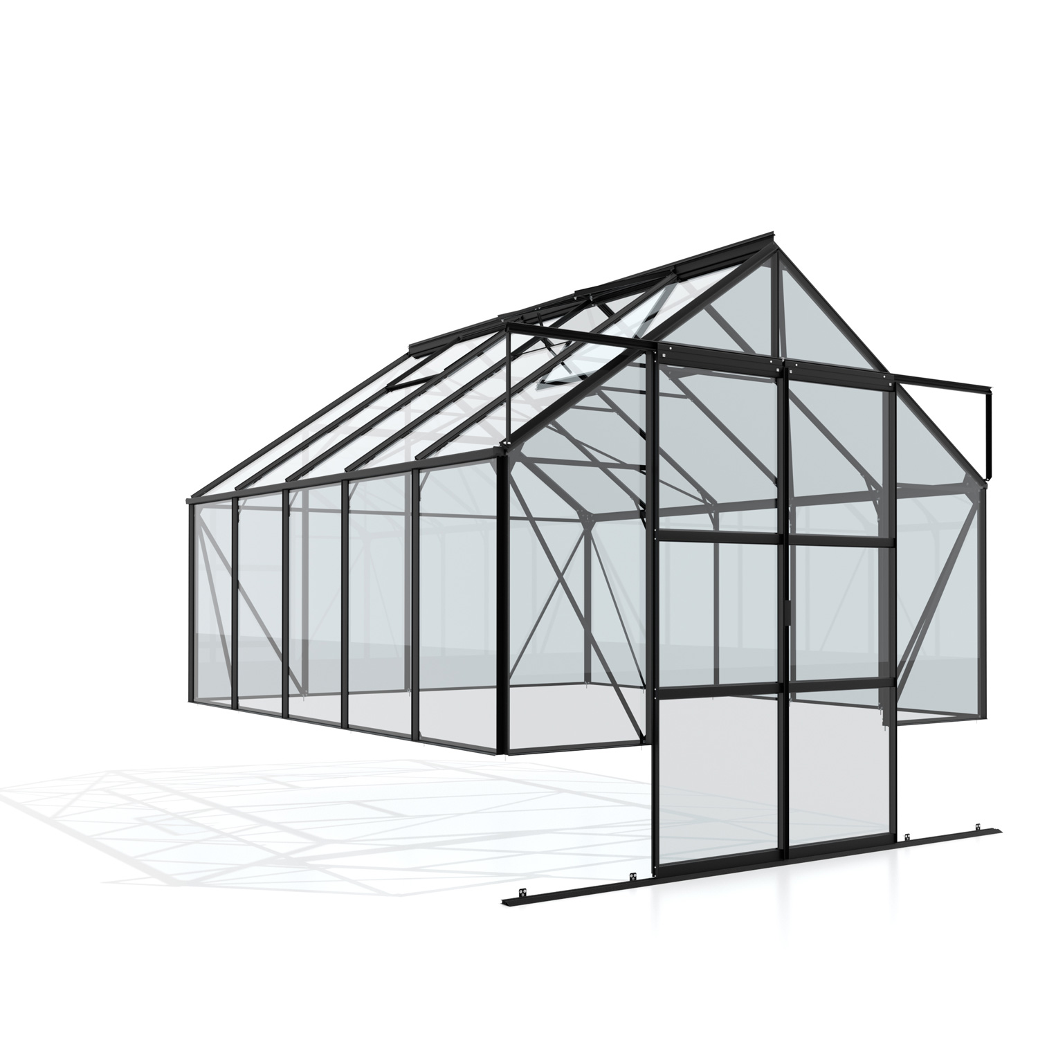 VITAVIA Gewächshaus »Cassandra«, 8,3 m², Aluminium/ESG Glas, winterfest - silberfarben - Image 5