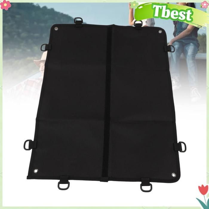 Panneau de support d'affichage à patch en nylon noir, 4 boucles et anneaux en D