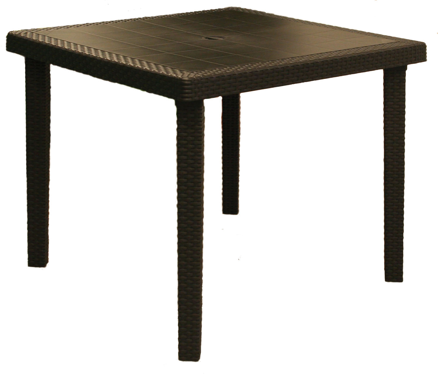 Grand Soleil - Table Carrée Dans L'Effet Boheme De Rotin En Résine Black - Black