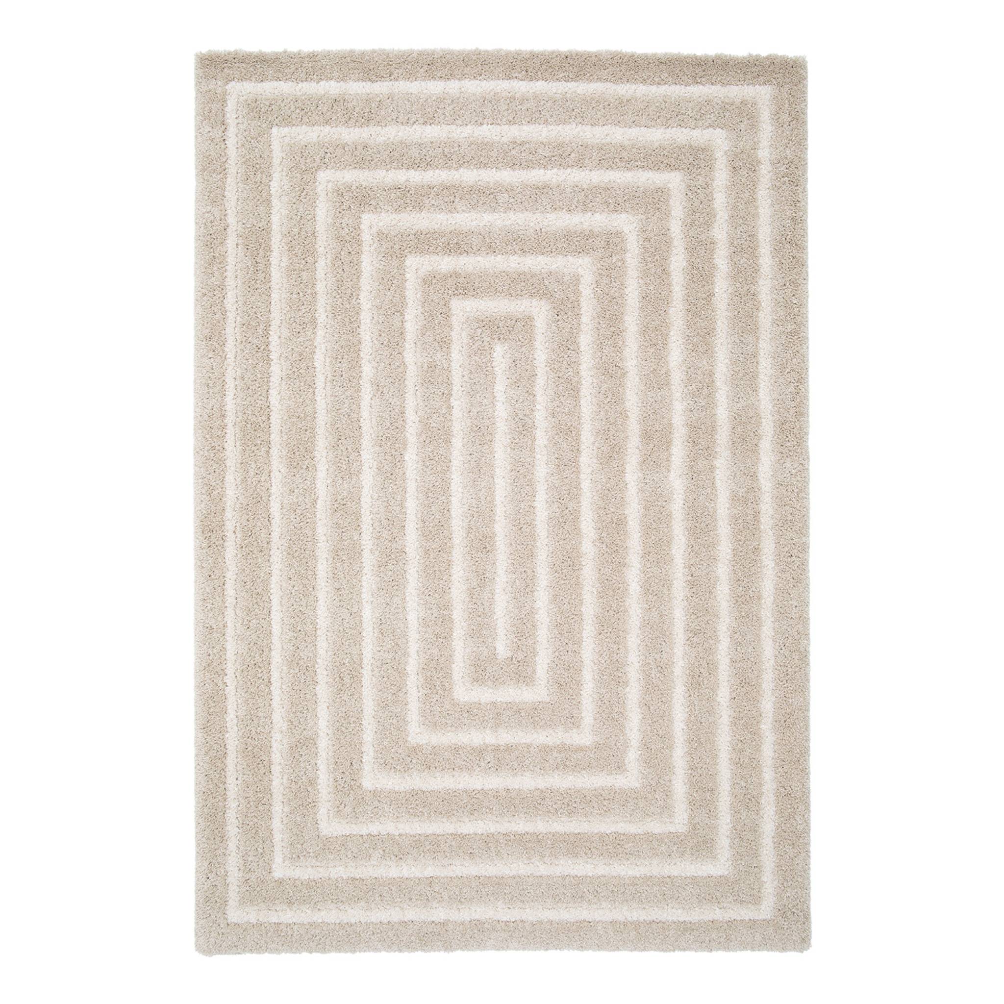 Sweeek Indoor Rug With Beige And Cream Rectangle Pattern 150x80 Cm - Silo