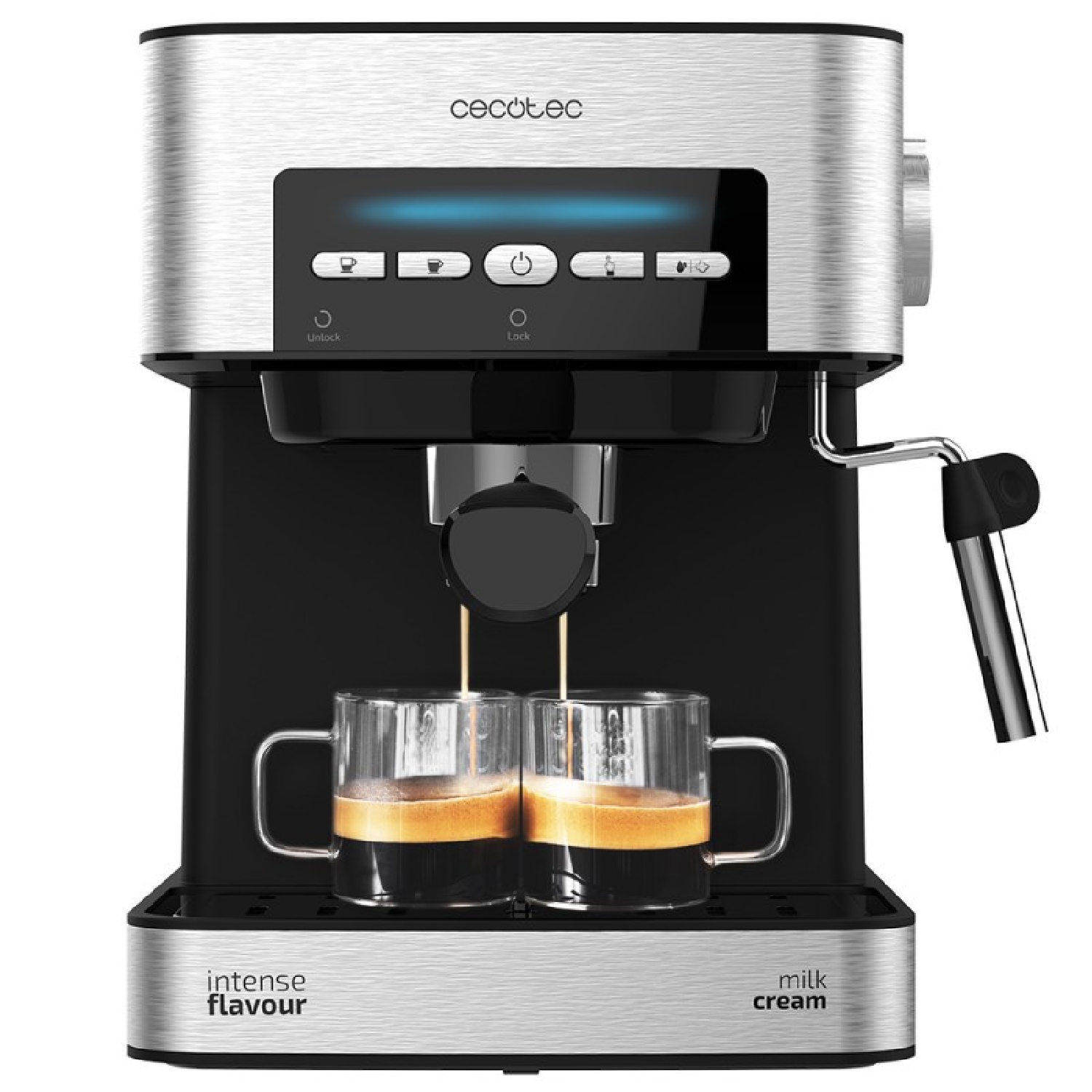 Cecotec Versilbert Digitale Espressomaschine Mit 20 Bar Pumpendruck Und Schwenkbarer Dampfdüse. - Bild 6