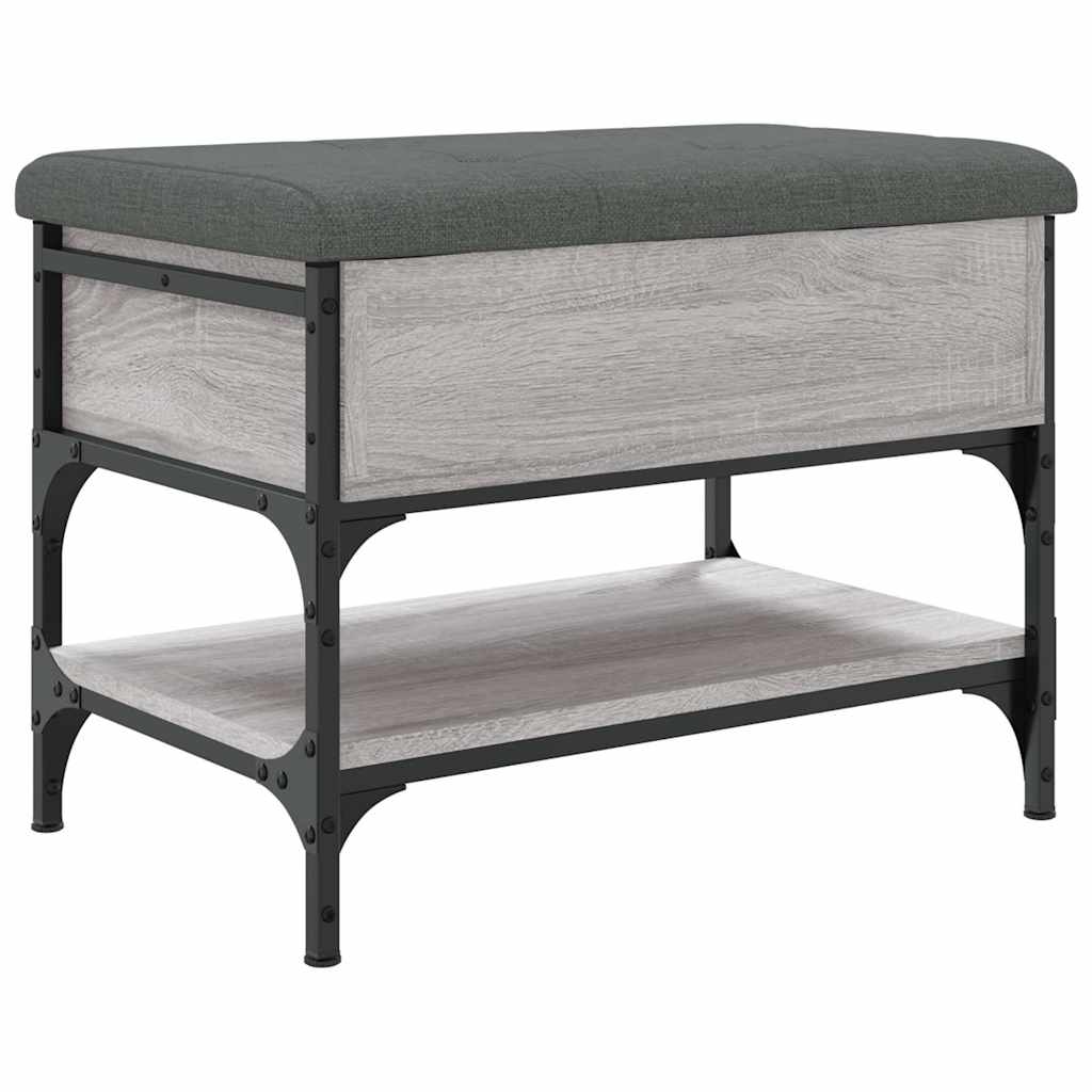 Shoe Bench Grey Sonoma 62x42x45 Cm Engineered Wood Vidaxl