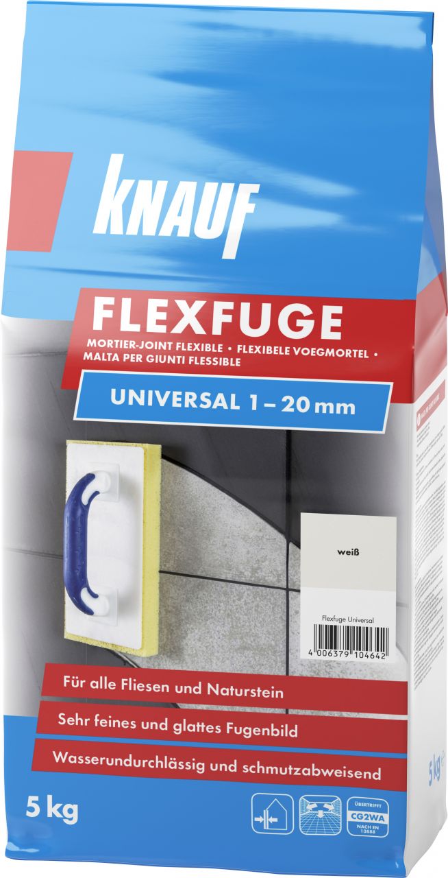 Fugenmörtel Flexfuge Universal 1 - 20 Mm Weiß 5 Kg Fugenmörtel - Knauf