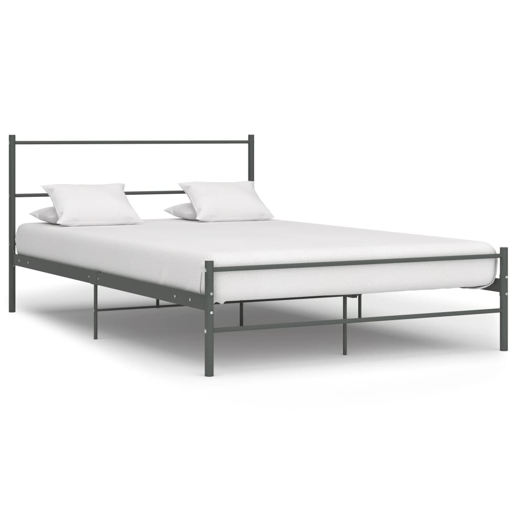 284686 Bed Frame Without Mattress Grey Metal 120x200 Cm Vidaxl