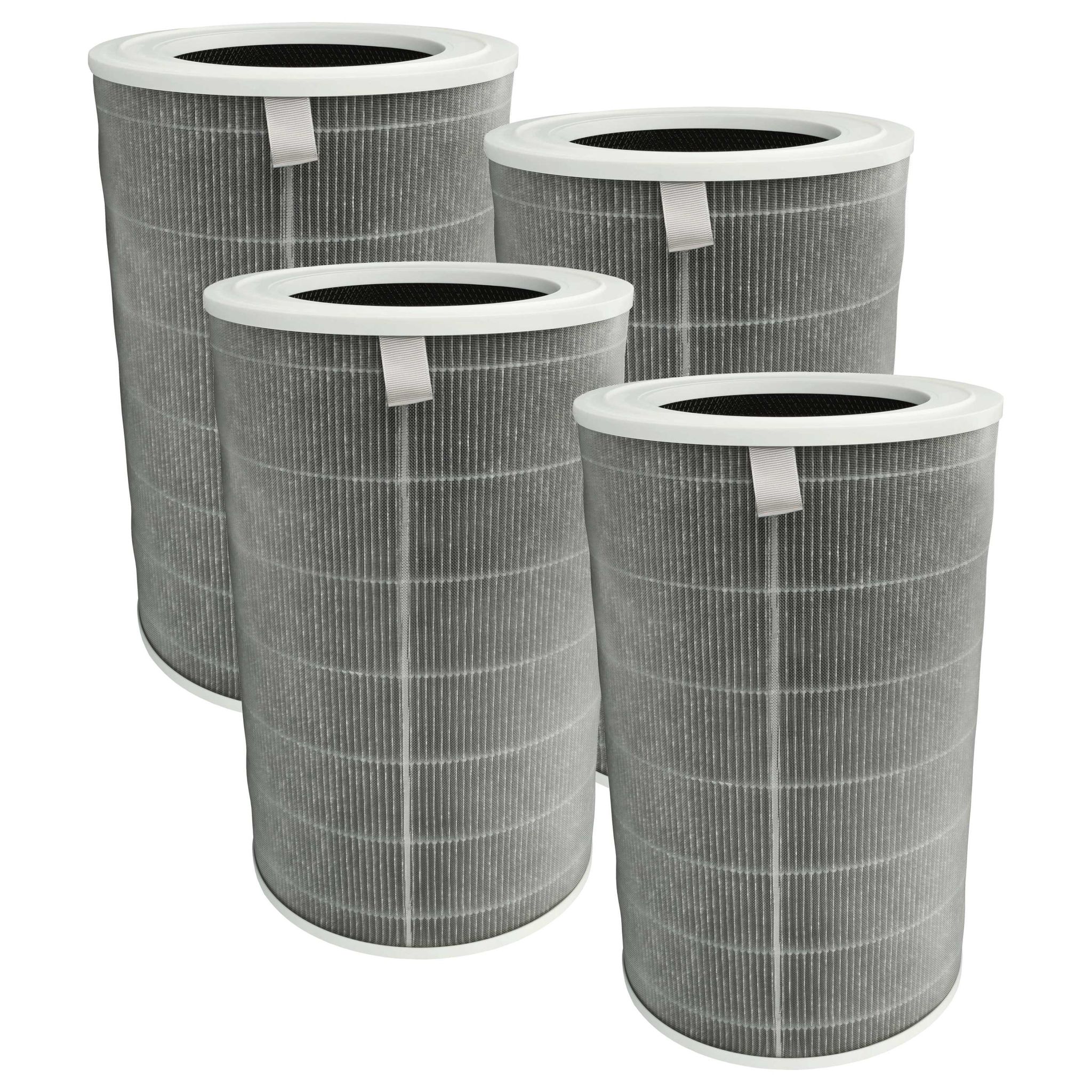 Vhbw Grau 4X Aktivkohlefilter Kompatibel Mit Xiaomi Smart Air Purifier 4 Pro Luftreiniger - H12 Luftfilter Weiß