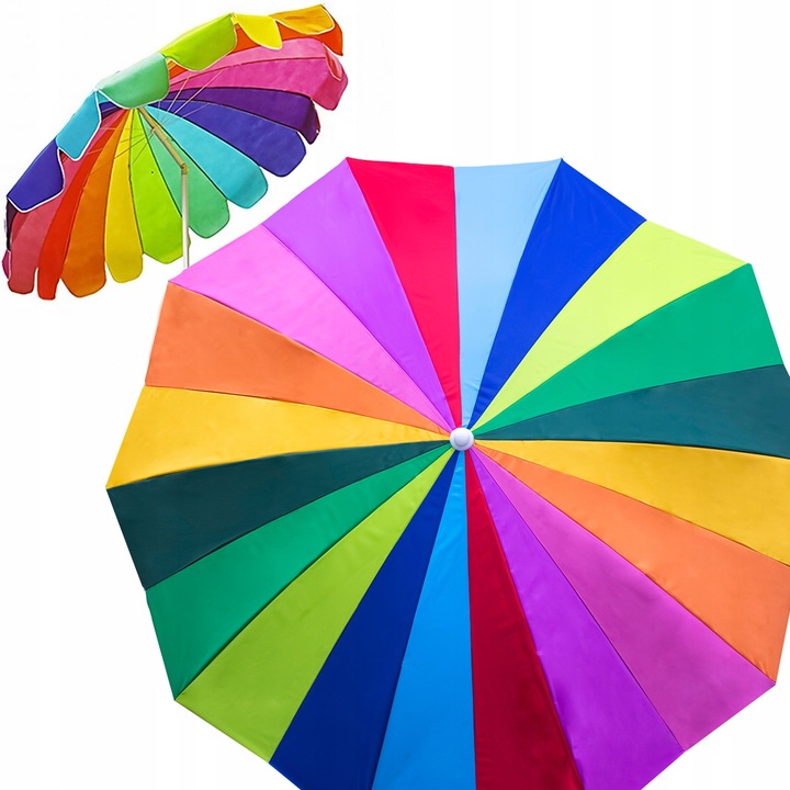 Parasol Droit Pliable 220 Cm – Structure Ajustable – Protection Solaire Multicolore Pour Balcon Et Terrasse