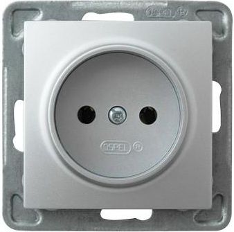 Ospel Impresja Einzelsteckdose B/U Silber Gp-1Y/M/18