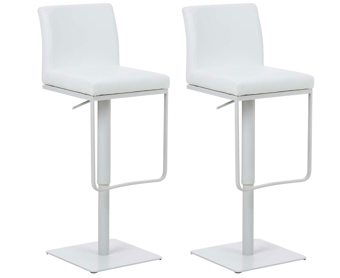 Clp 2er Set Barhocker Panama Kunstlederbezug Weiß Weiß