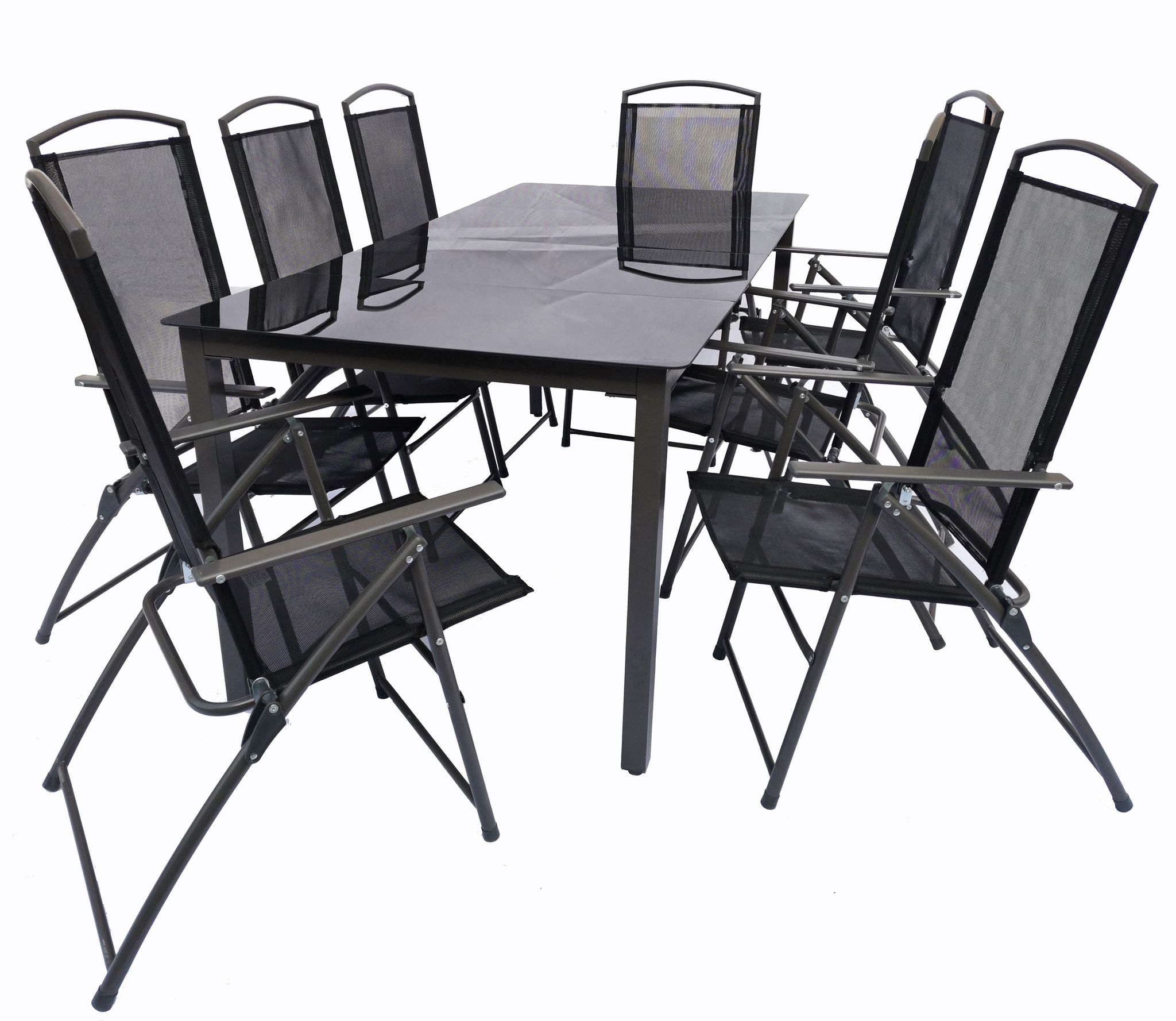 Ebuy24 Schwarz - 9-Tlg Sitzgruppe Gartenmöbel Set 189S