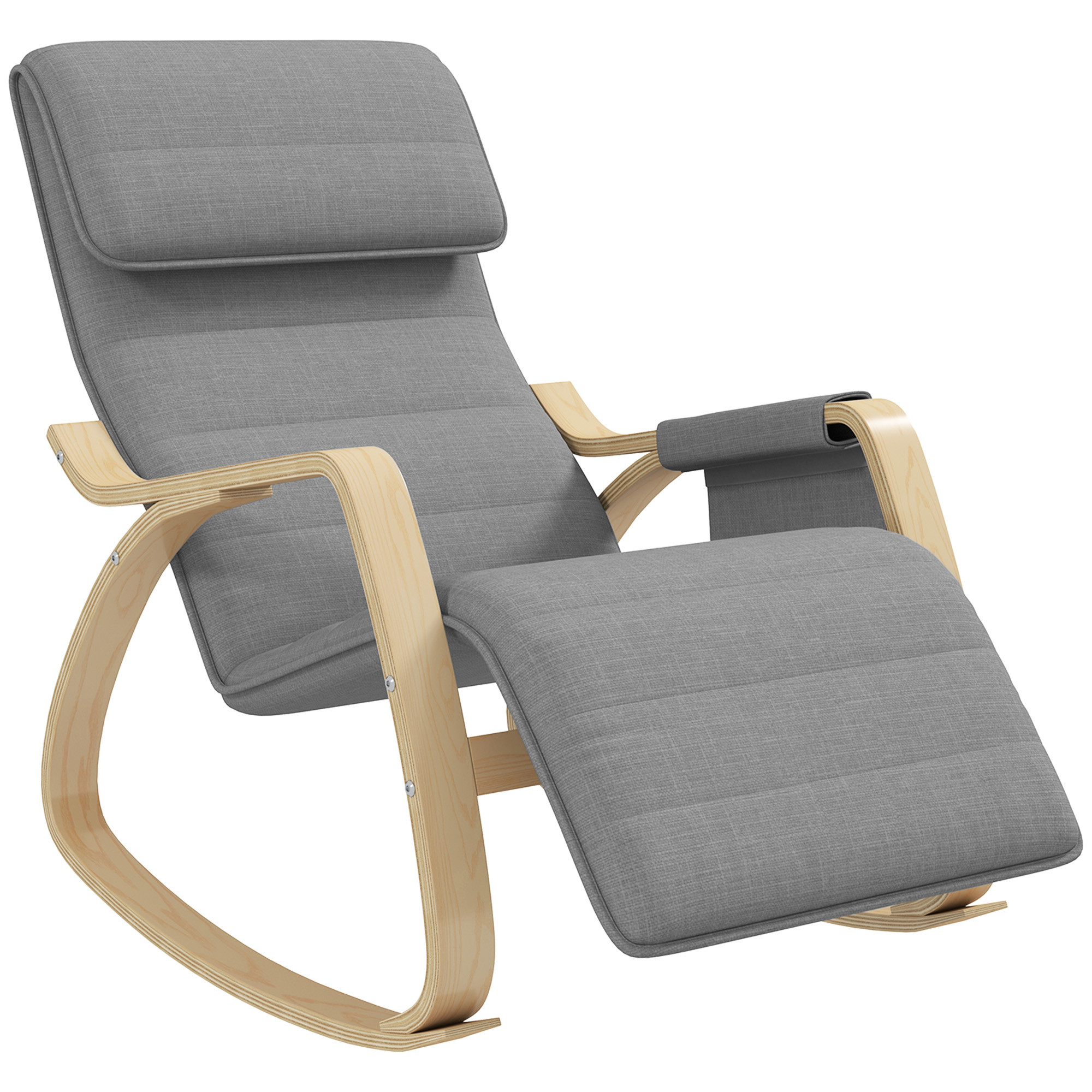 Homcom – Fauteuil Relax À Bascule Avec Repose-pieds Réglable – Cadre En