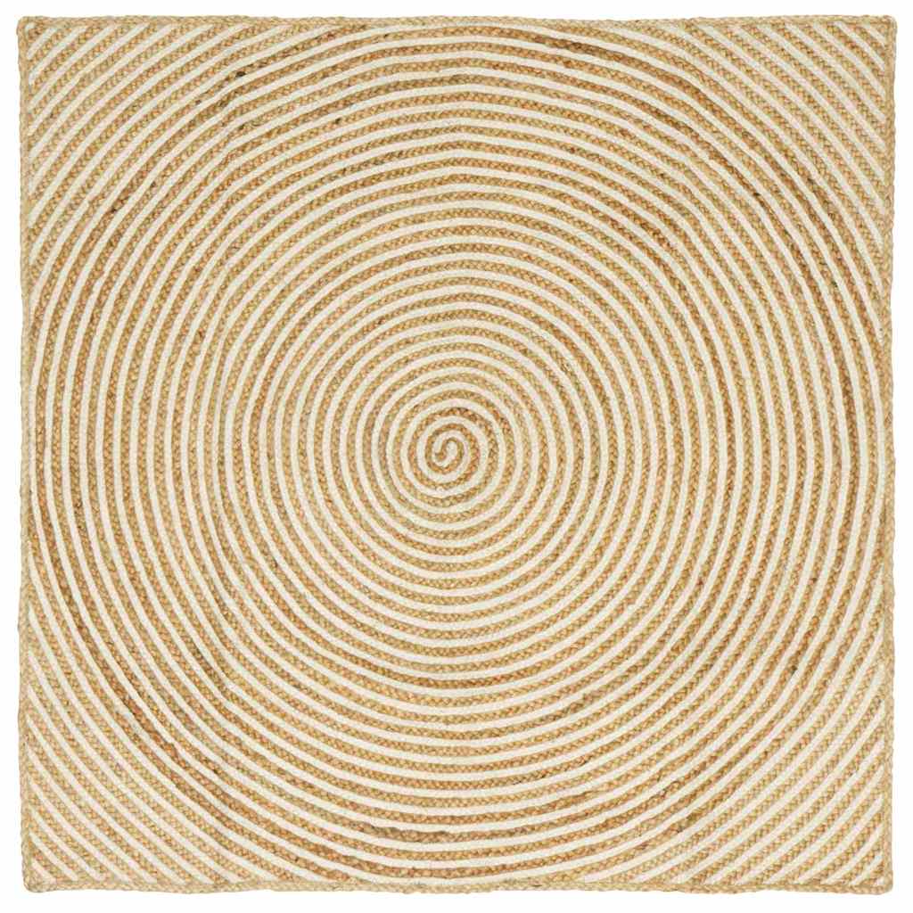 Vidaxl Tapis De Zone Blanc 120 X 120 Cm Jute
