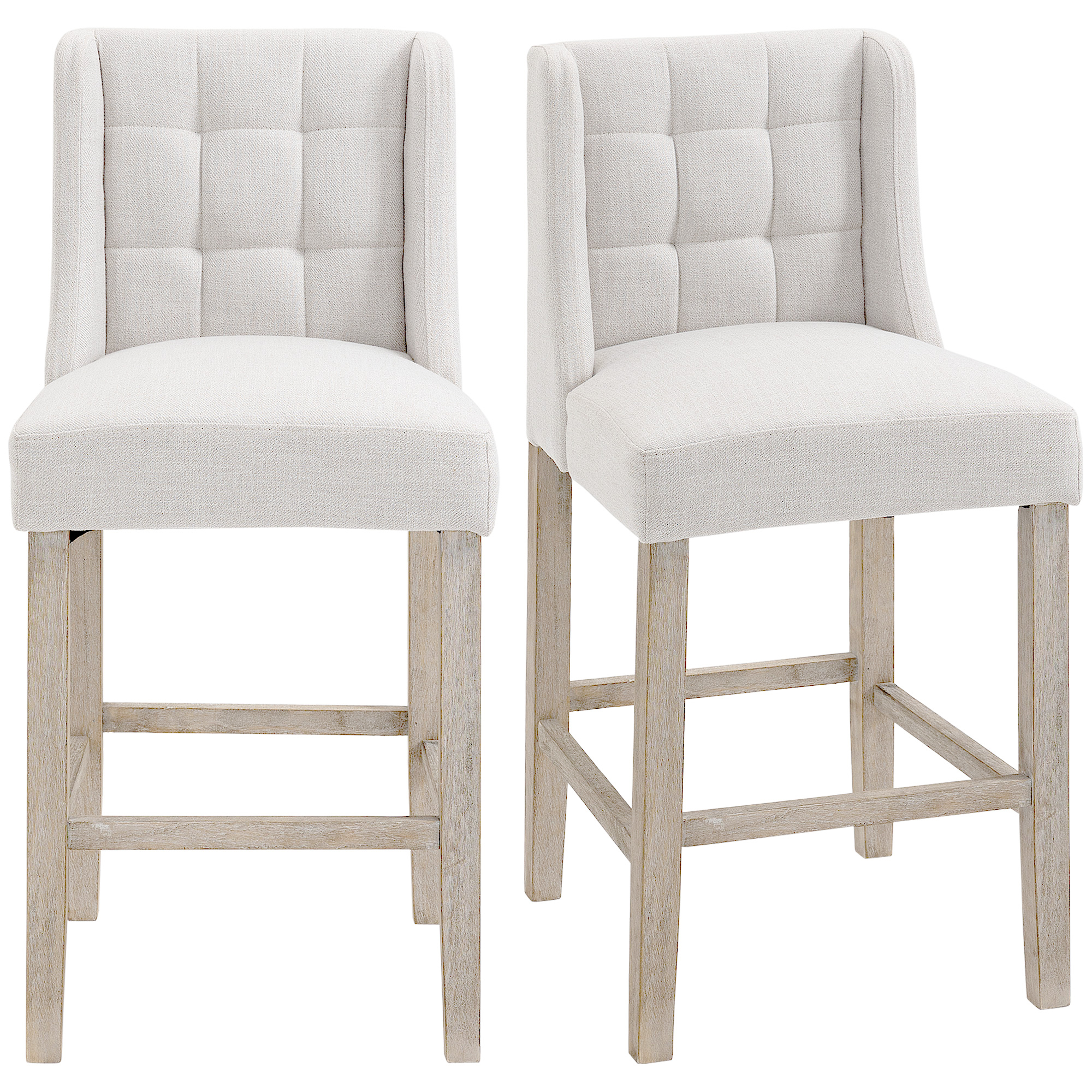 Homcom 2er-set Barhocker Moderne Küchenstühle Bistrohocker Barstühle Für Küche Mit Rückenlehne Tresenhocker Leinen-touch Gummiholz Beige 47 X 50 X 101 Cm