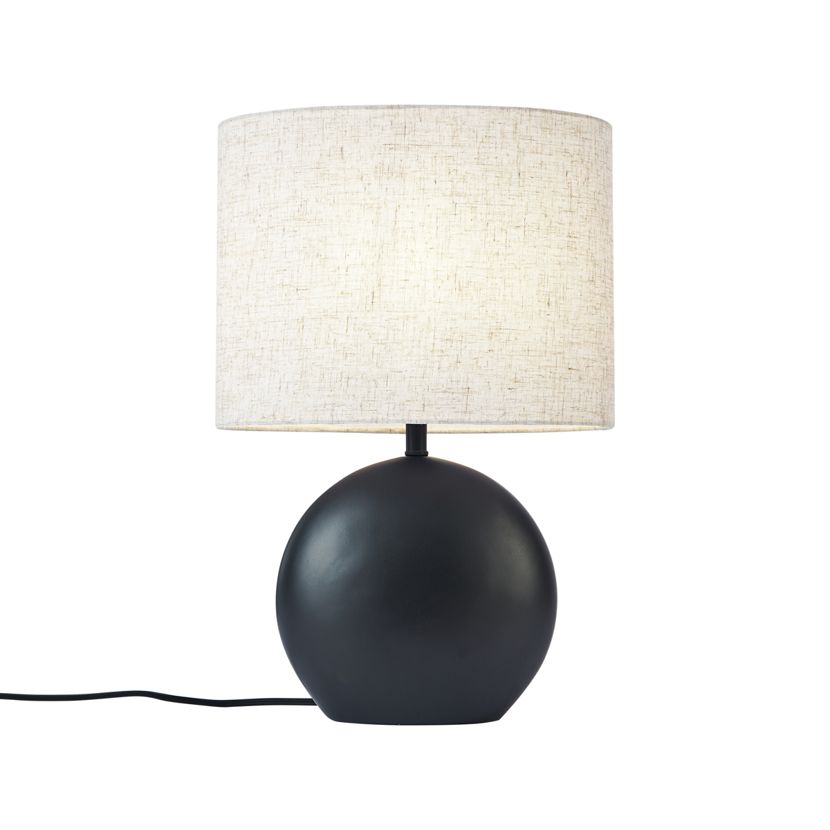 Qazqa Lampe De Table Japandi Noire Avec Abat-jour En Lin - Timo