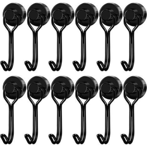 Crochets magnétiques pivotants pour réfrigérateur, casier ou cabine, lot de 12