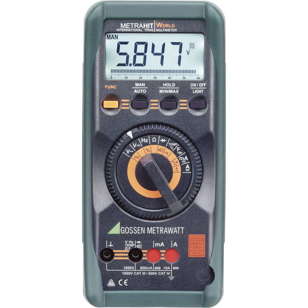 Metrahit World Multimetro Portatile Calibrato (dakks) Digitale Cat Iii 1000 V, Cat Iv 600 V Display (c - Gossen Metrawatt