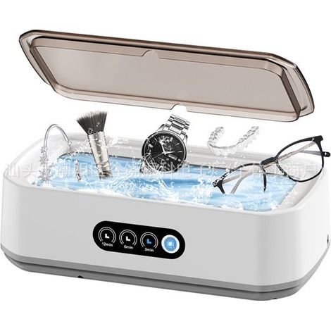 Nettoyeur à ultrasons 650 ml, 49 000 Hz, 3 réglages de temps, panier amovible
