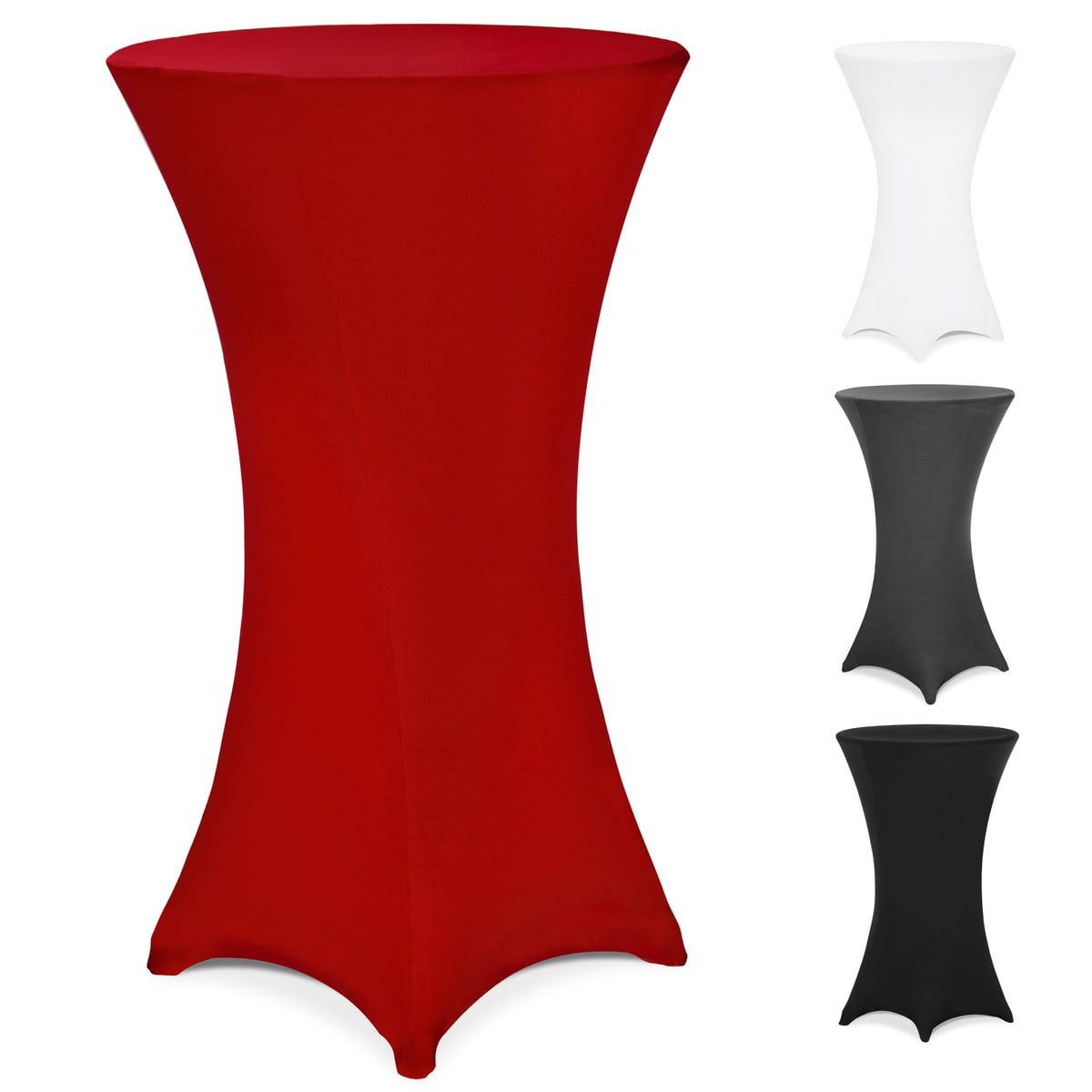 Detex® Stehtisch Husse Ø60-65/70-75/80-85cm Farbwahl Stretch Stehtischhusse Tisch Überzug Bezug Ø80 Cm / Bordeaux Rot