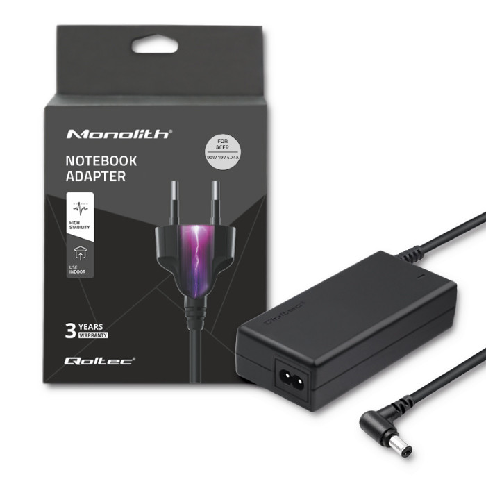 Qoltec Schwarz Netzteil Für Acer Laptop 90W 19V 4,74A 5,52,5 + Netzkabel