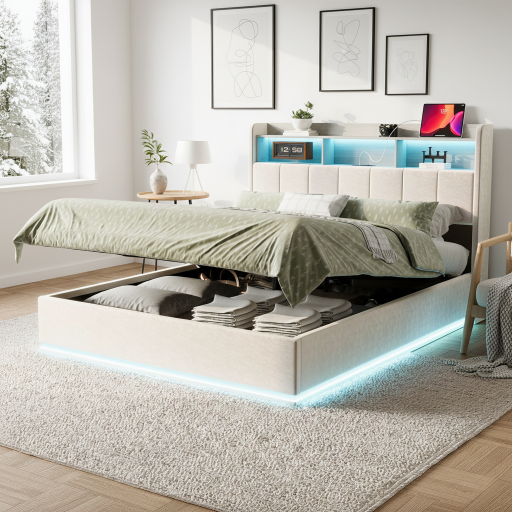 Lit Simple 140x190 Cm, Lit Coffre