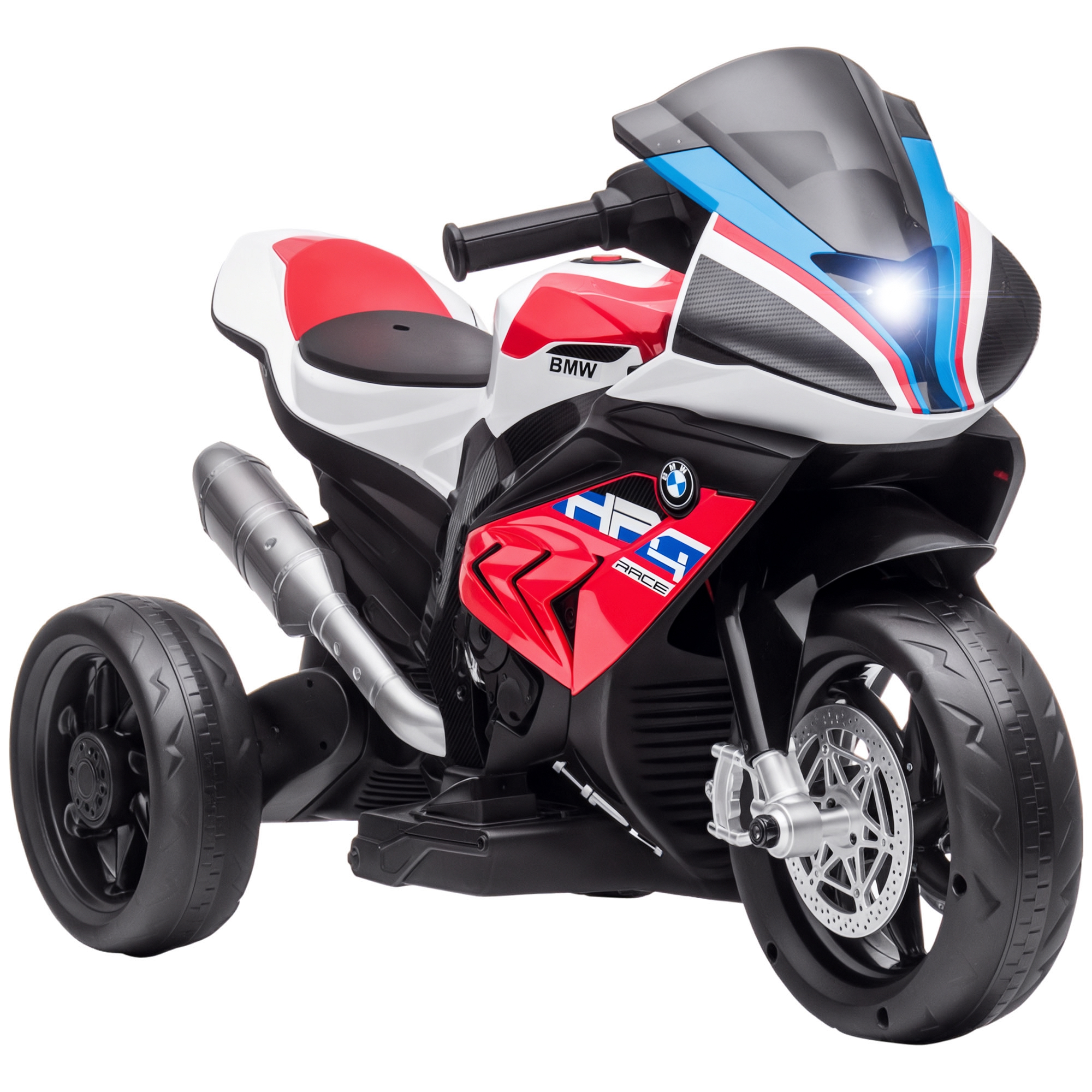 Homcom - Kinder Elektro-motorrad Kindermotorrad 6v Elektrofahrzeug Elektro-dreirad Kinderfahrzeug Mit 3 Musikmodi 2,5km/h Elektromotorrad Für Kinder Ab 18 Monaten Pp Metall Rot 82,5 X 42 X 54 Cm