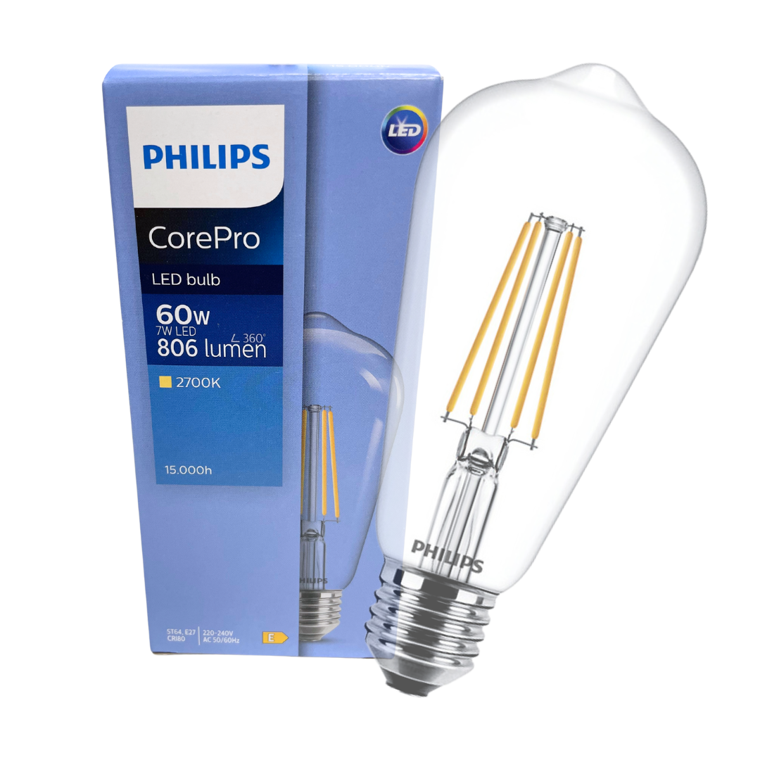 Led-lampe E27 St64 7w = 60w 806lm 2700k Warmweißes Glühfaden, Philips, Dekorative Birne
