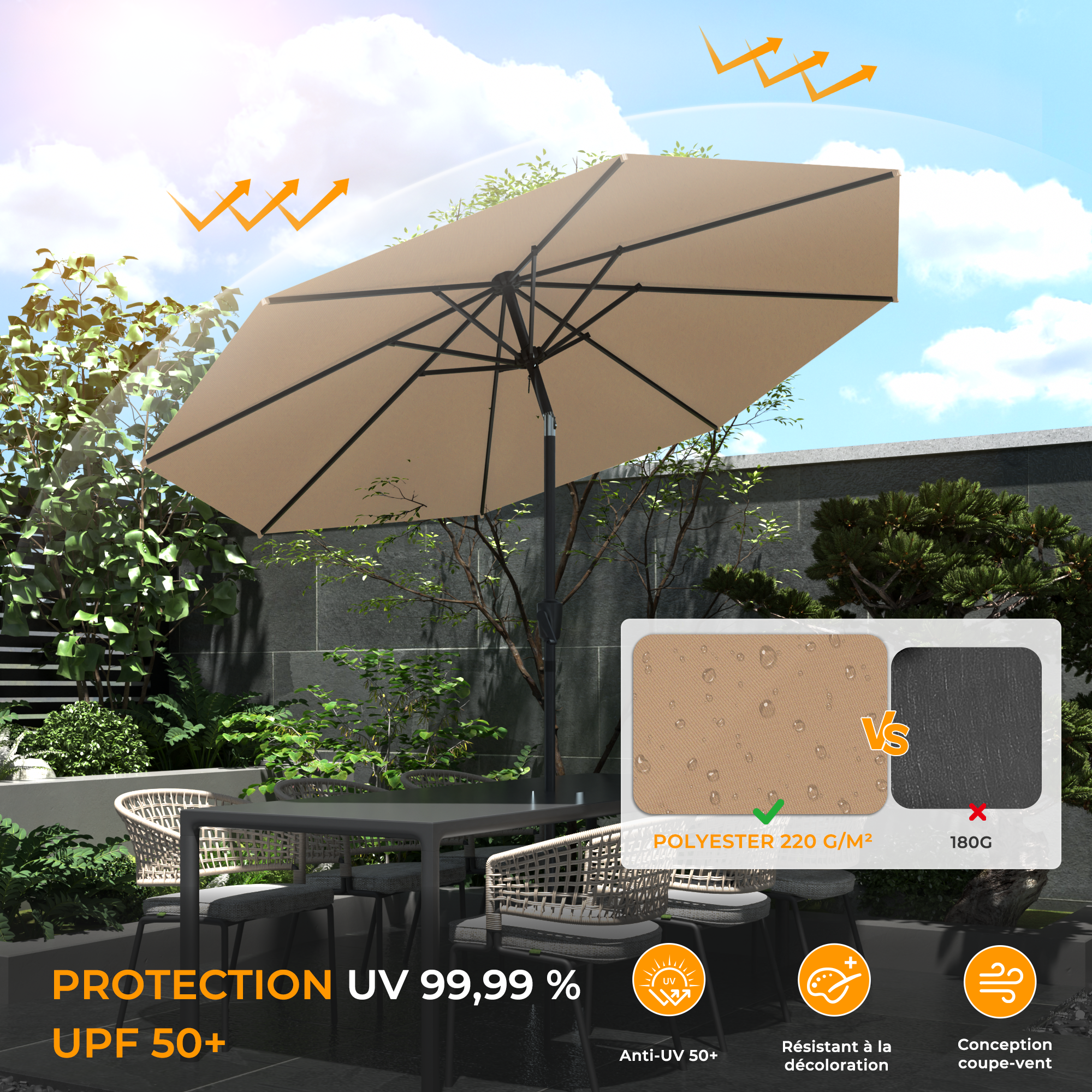 Homedemo Parasol De Jardin Exterieur