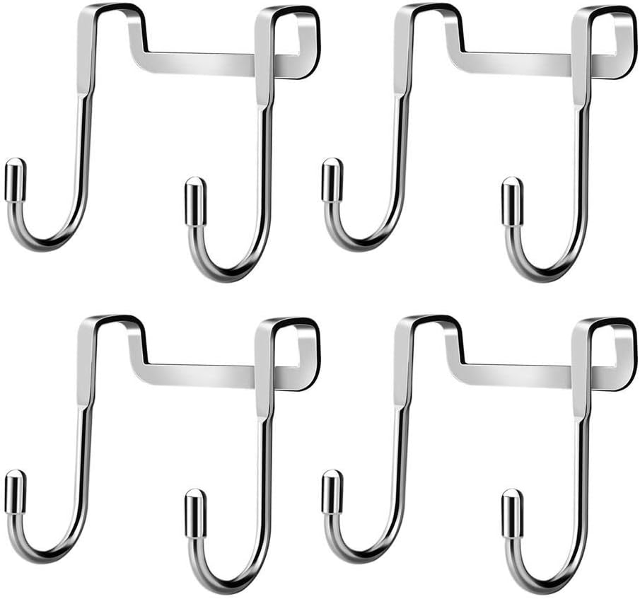 Crochet en S en acier inoxydable 304, fixation par suspension, argenté, lot de 4