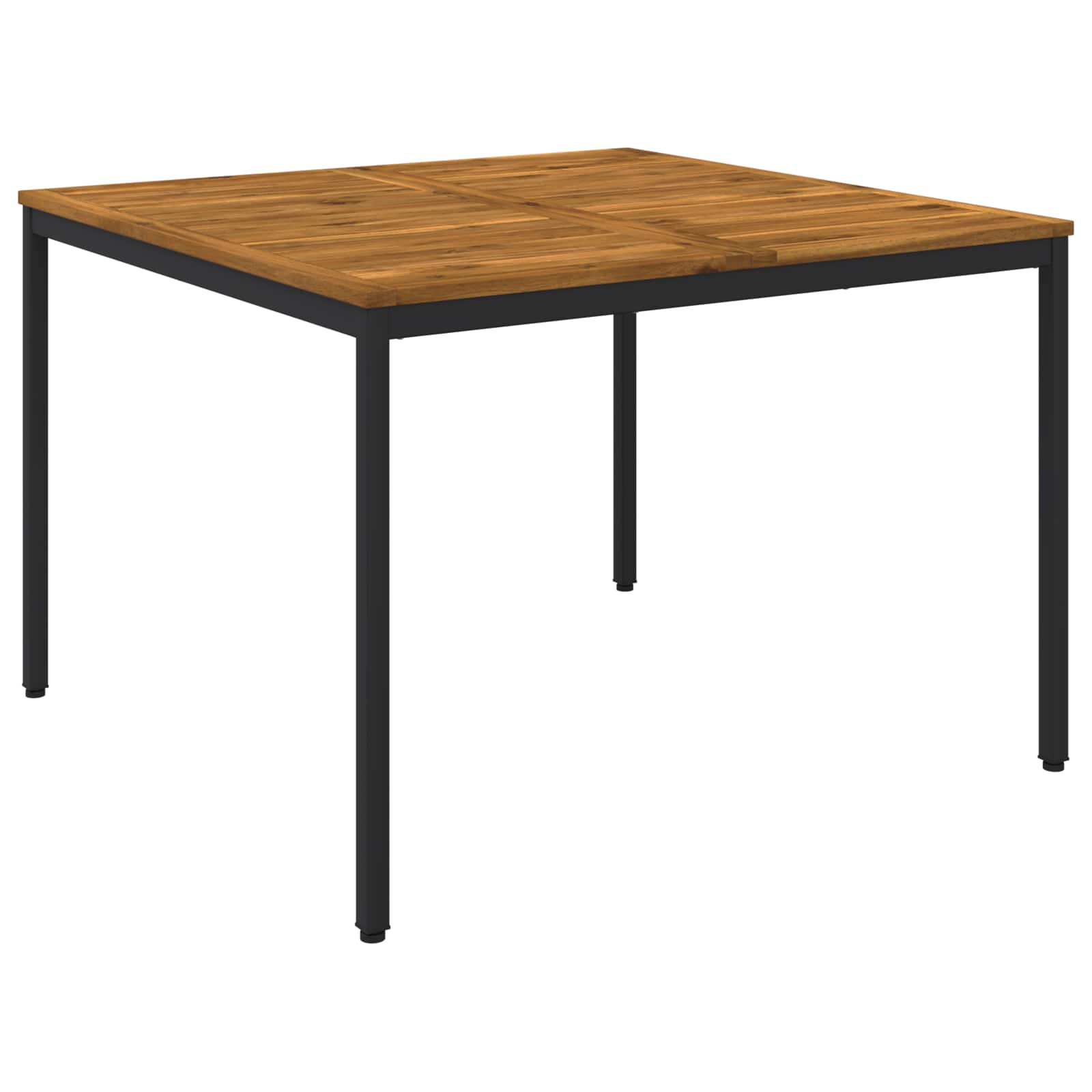 Table De Dîner De Jardin Naturel Et Noir 110 X 108,5 X 75 Cm Vidaxl