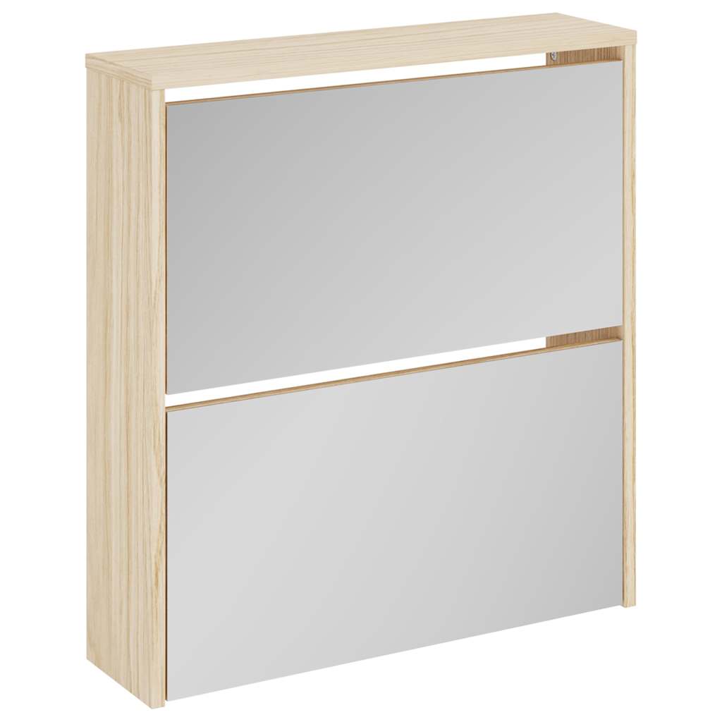 Shoe Cabinet 2-layer Mirror Oak 63x17x67 Cm Vidaxl