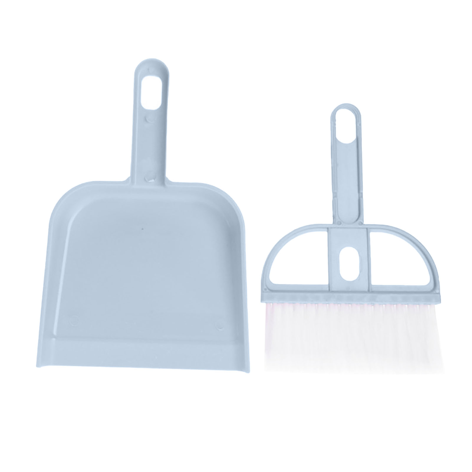 Mini balai et pelle à poussière en plastique bleu, 2 pièces, pour bureau et clavier