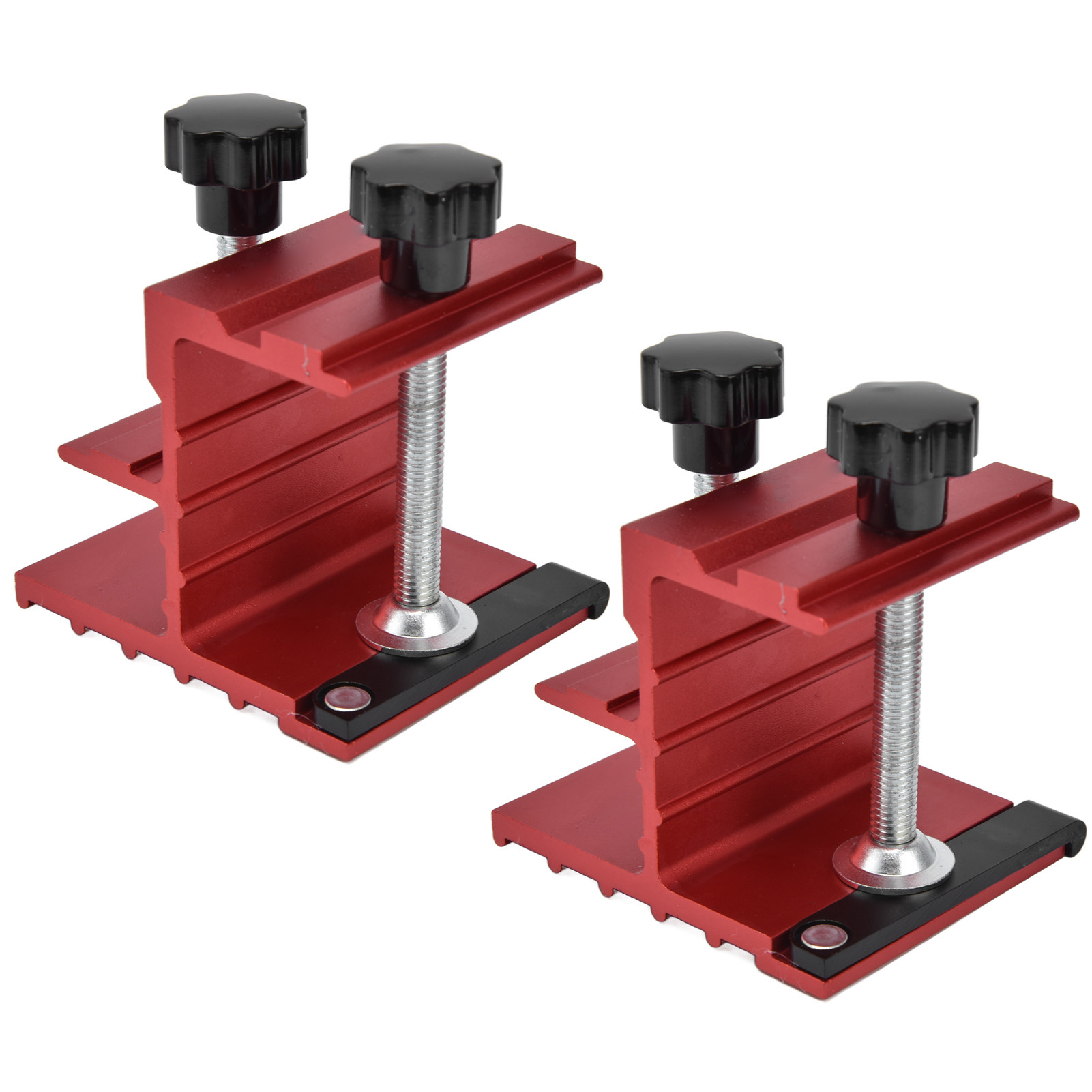 Gabarit de perçage de poche en aluminium anodisé, double serrage, tige rotative, lot de 2