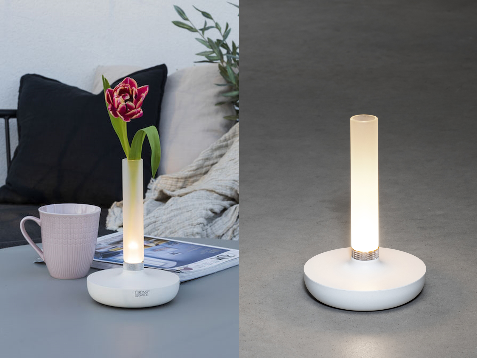 Konstsmide Akku-LED Vase Biarritz weiss | Indoor/Outdoor | 7827-253 | - Bild 5