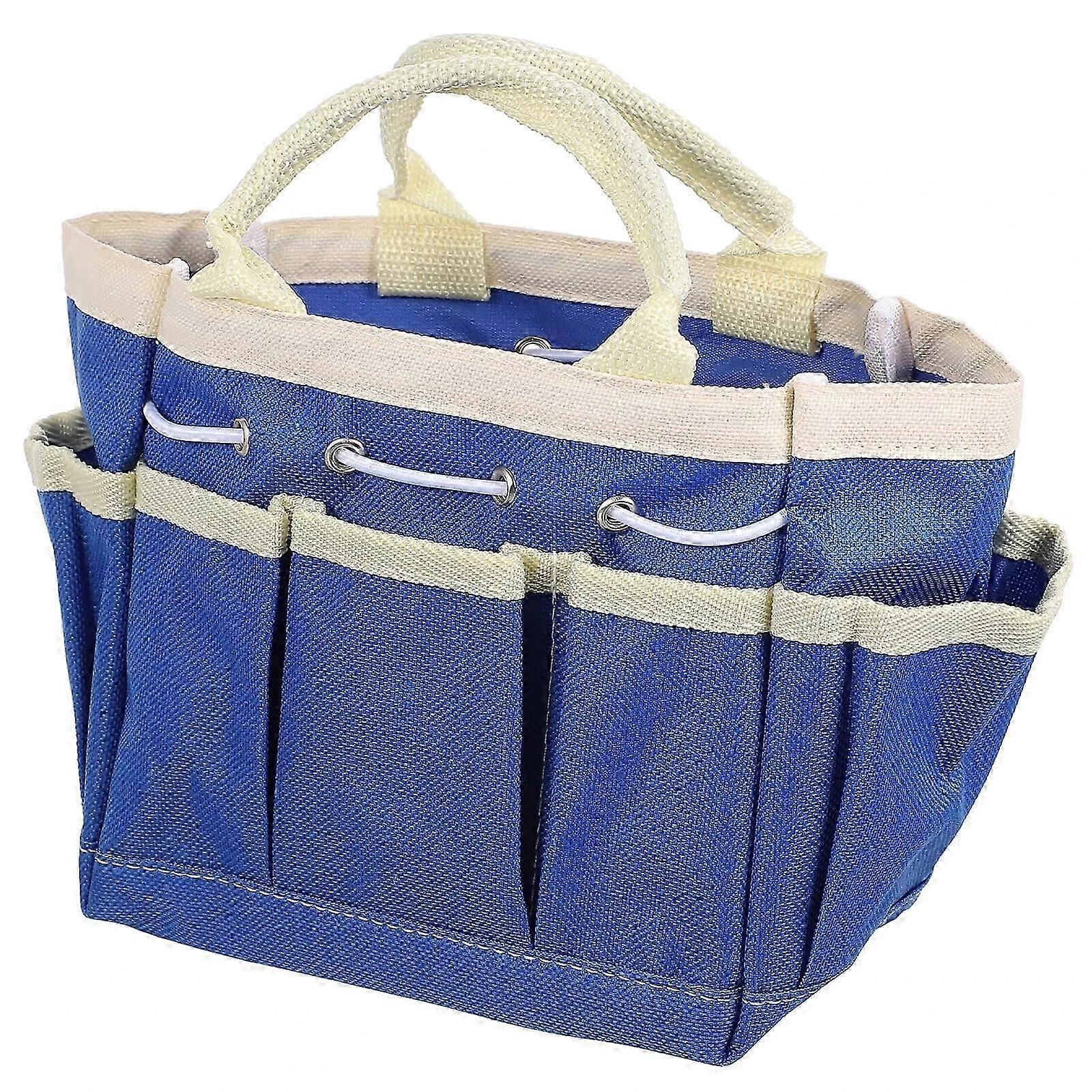 Sac à outils de jardin en tissu Oxford, plusieurs poches, poignée de transport, bleu