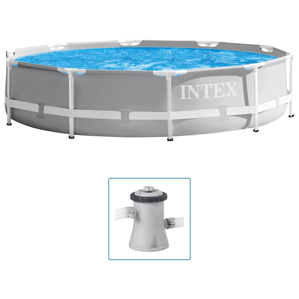 Intex Frame Pool-Set Prism Rondo rund Ø 305 x 76 cm grau - Bild 3