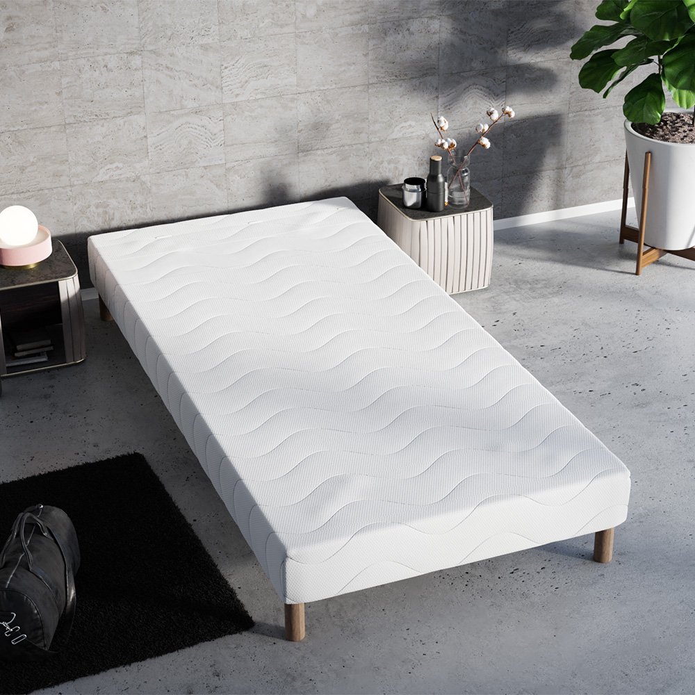 Kbedding - Sommier Tapissier 90x190 + Pieds Offert